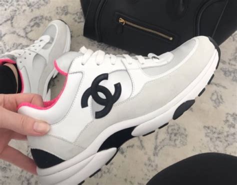 chanel trainers pink and black|chanel sneakers pink and white.